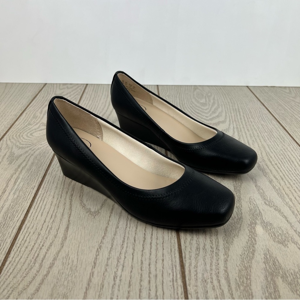 Life Stride Simply Comfort Groovy Wedge Slip On 9W Black Cowgirl $60